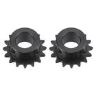 #25 Chain Roller Sprocket, 15mm Bore 1/4" Pitch 16 Tooth Single Strand Chain Sprocket, C45 Carbon Steel 25 Roller Chain Sprocket with Set Screws for ISO 04C Chain, 2Pcs