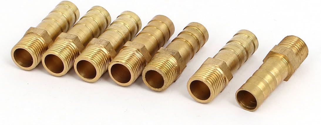 G 1/8 Male Thread 8mm Dia Hose Barb Fittings Pipe Connectors Couplers 7pcs