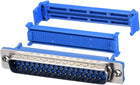 IDC D-Sub Ribbon Cable Connector 37-pin 2-Row Male Plug IDC Crimp Port Terminal Breakout for Flat Ribbon Cable Blue