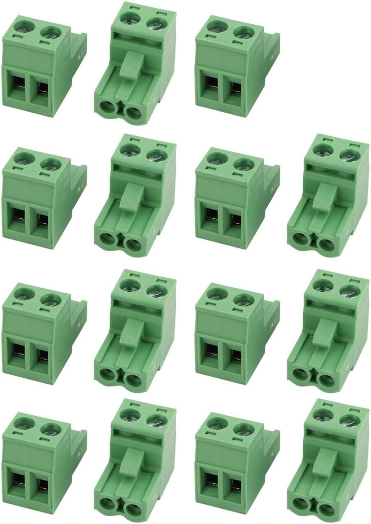 15 Pcs LC1 AC300V 15A 5.08mm Pitch 2P PCB Mount Terminal Block Wire Connector