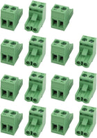 15 Pcs LC1 AC300V 15A 5.08mm Pitch 2P PCB Mount Terminal Block Wire Connector