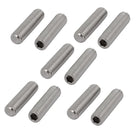 M8x30mm Metric Stainless Steel Hex Socket Set Flat Point Grub Screws Silver Tone for Towel Rack Door Knob 10pcs