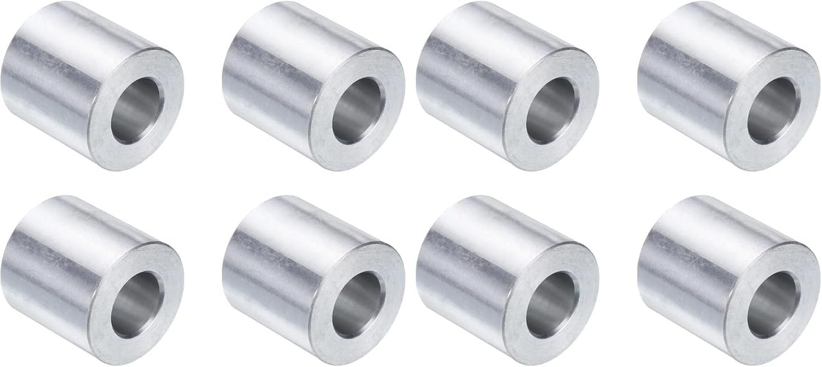 4 Stück Aluminium-Spacer, Bohrung 3/8", OD 1", Länge 1/2", runder Metall-Spacer für Schrauben mit 3/8 ID, zum Verwenden mit Bolzen und Stäben (Paket von 2 Stück)