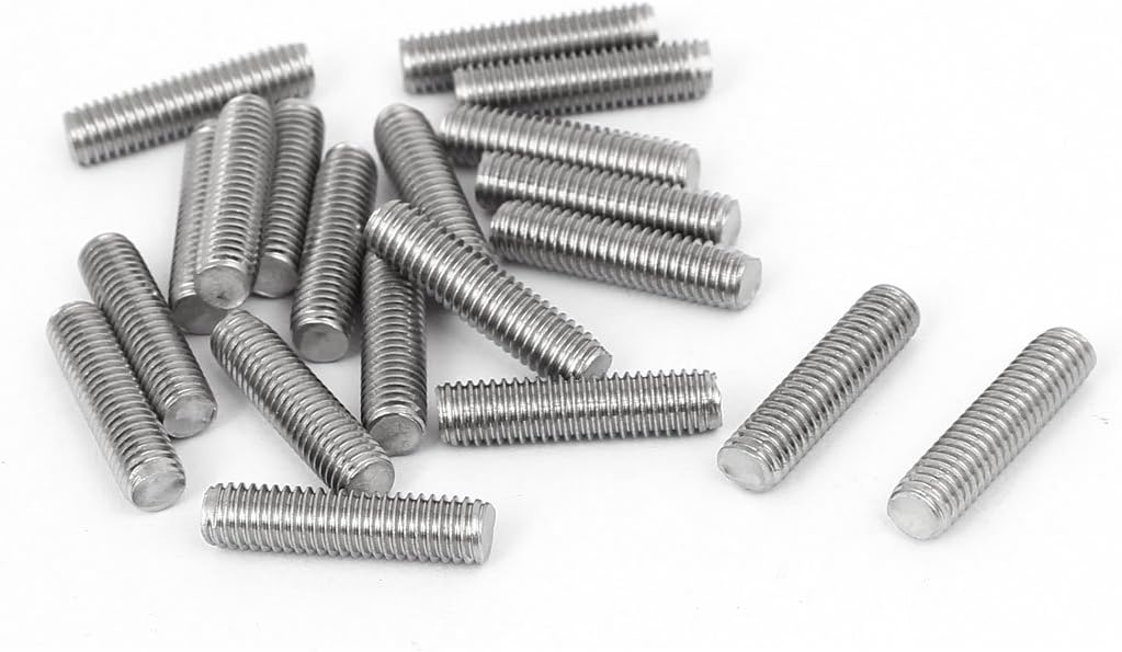 M5 x 20mm 304 Stainless Steel Fully Threaded Rod Bar Studs Fastener 20 Pcs