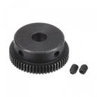Pinion Gear Set, 45# Carbon Steel Motor Rack Spur Gear with Step Black, 0.5 Mod 58T 6mm Bore 30mm Outer Dia, M4 Set Screws Included