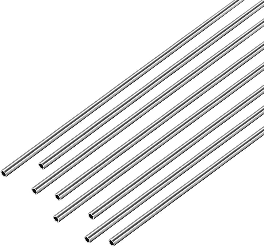 304 Stainless Steel Round Tubing 2mm OD 0.3mm Wall Thickness 250mm Length Seamless Straight Pipe Tube 8 Pcs