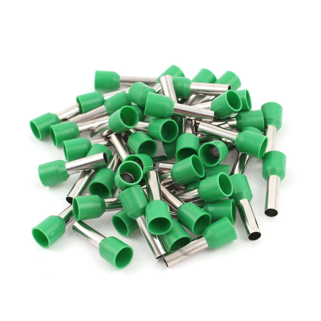 Crimp Cord End Terminal Bootlace Ferrule Connector with 50 Piece, 6 mm, Green