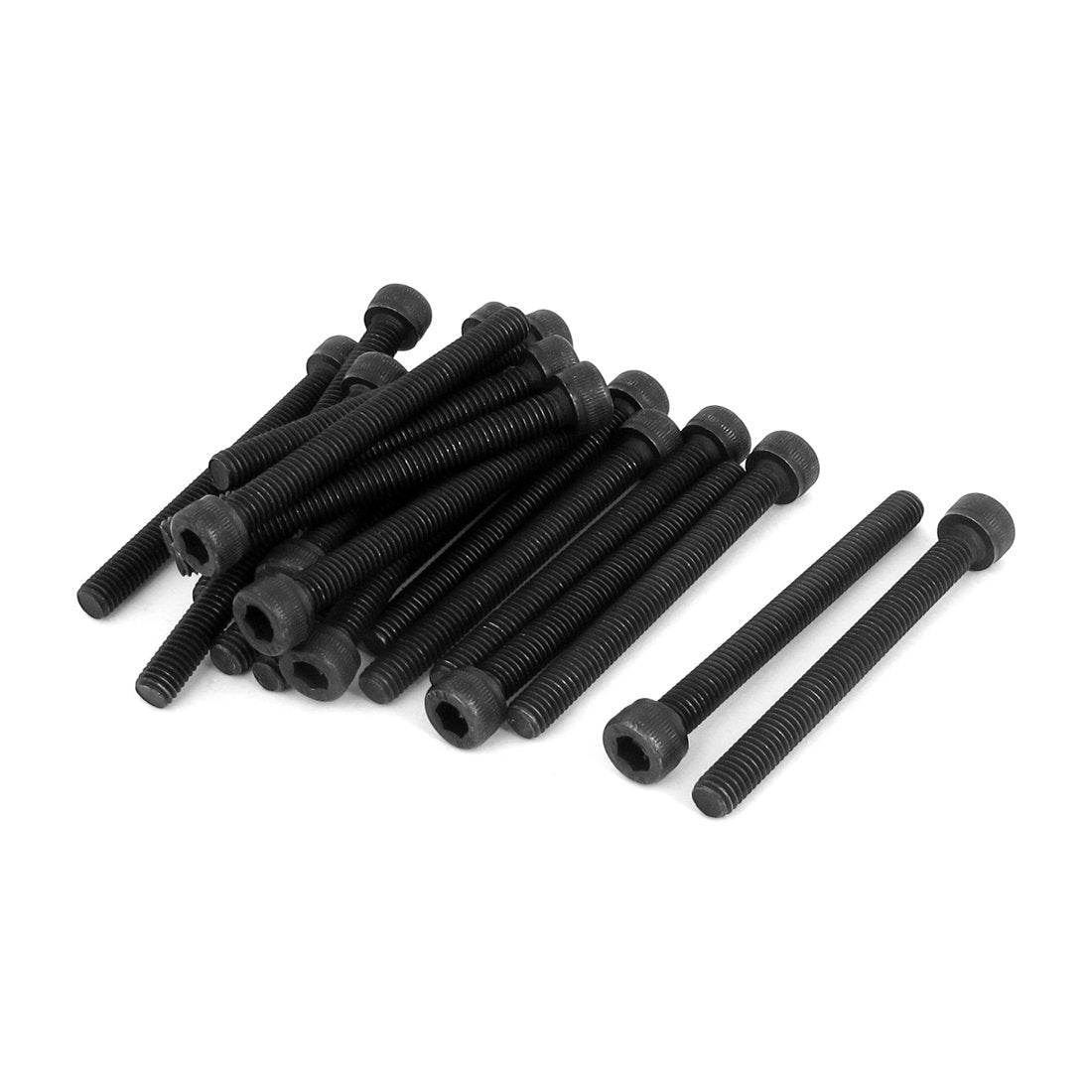 M5x60mm sekskant mutter skruer maskinskruer festemidler svart 20 stk