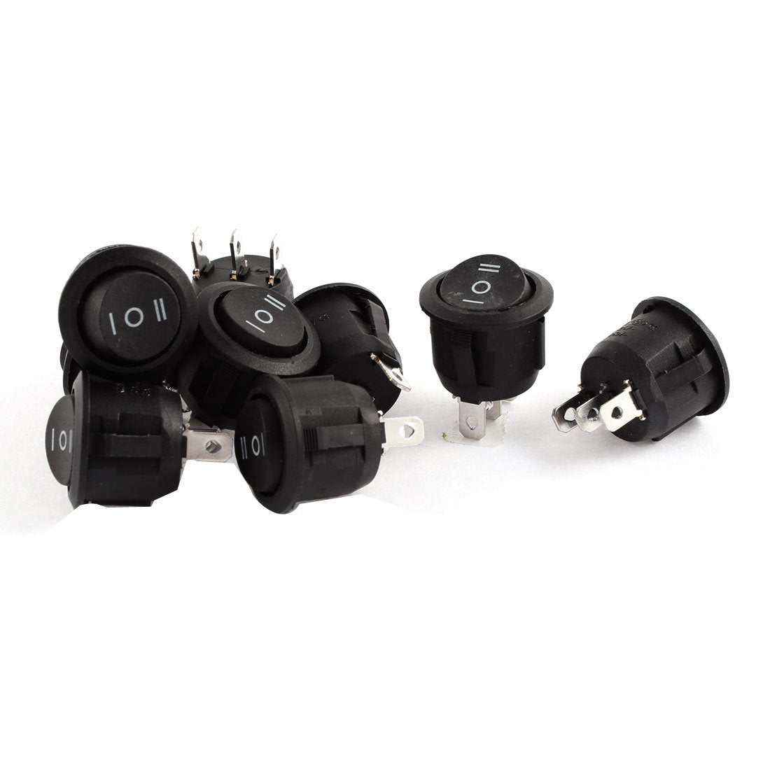 a15052200ux0032 ON/Off/ON 3 Position SPST Round Boat Rocker Switch, AC 6 Amp/250V 10 Amp/125V, 9 Piece