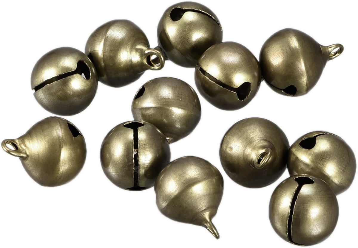 LinkMejor Jingle Bells, 1/2" 100pcs Small Craft Bells for DIY Holiday Decoration, Musical Party, Home, Festival, Wedding, Bronze Tone