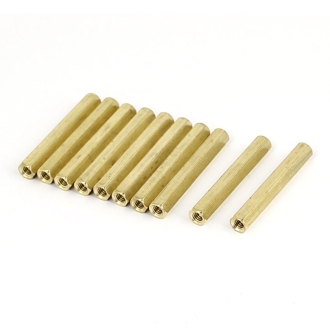 M4 x 40mm Female Threaded Brass Hex Standoff Pillar Spacer Nut 10pcs