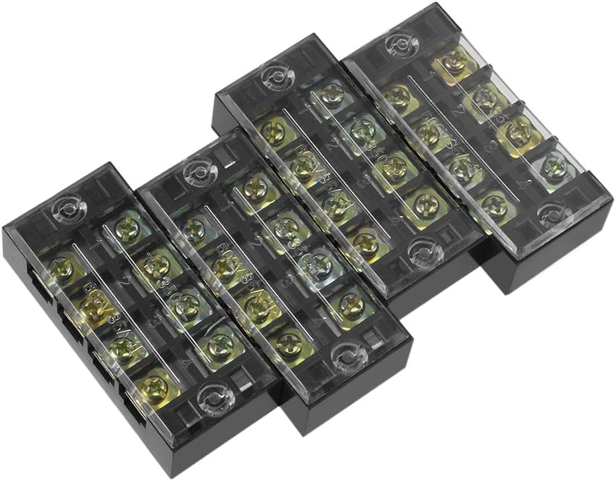 4Pcs 4 Positions Dual Rows 600V 35A Wire Barrier Block Terminal Strip TB-3504L