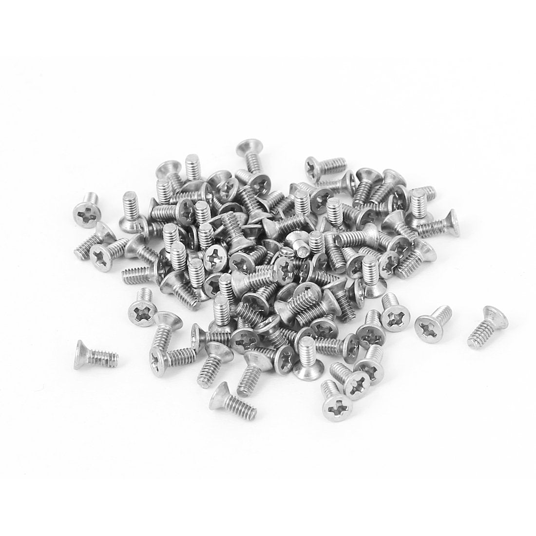 M2-0.4 x 5mm Fine Thread Stainless Steel Phillips Flat Countersunk Head Screws 100pcs