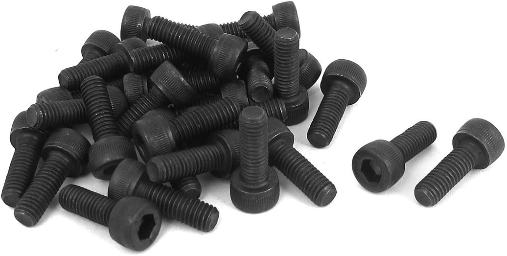 M5 x 14mm 12.9 Alloy Steel Hex Socket Head Cap Screws Bolt Black 30pcs