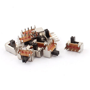 a15080400ux1036 10 Pcs on/Off 2 Position 3 Poles Spdt Right Angle Panel Pcb Slide Switch, 0.28000000000000003" width, 0.34" Length