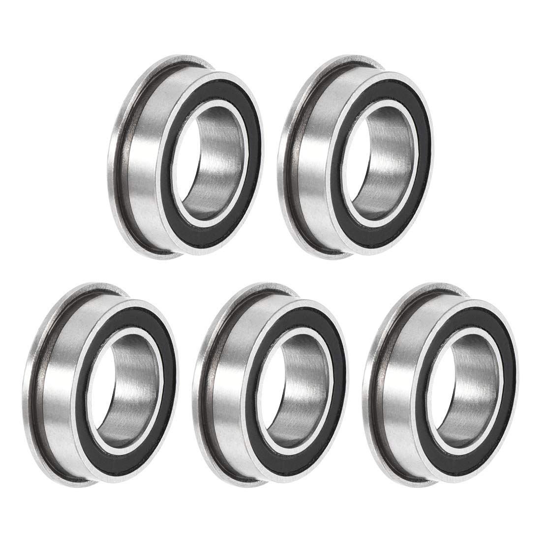 MF106-2RS Flanged Ball Bearing 6x10x3mm Double Sealed Chrome Steel Bearing 5pcs