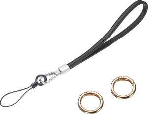 Smooth Leather Wristlet Strap, Prevent Drop Wrist Lanyard Straps for Clutch Cellphone Keychain Wallet Purse (Black)