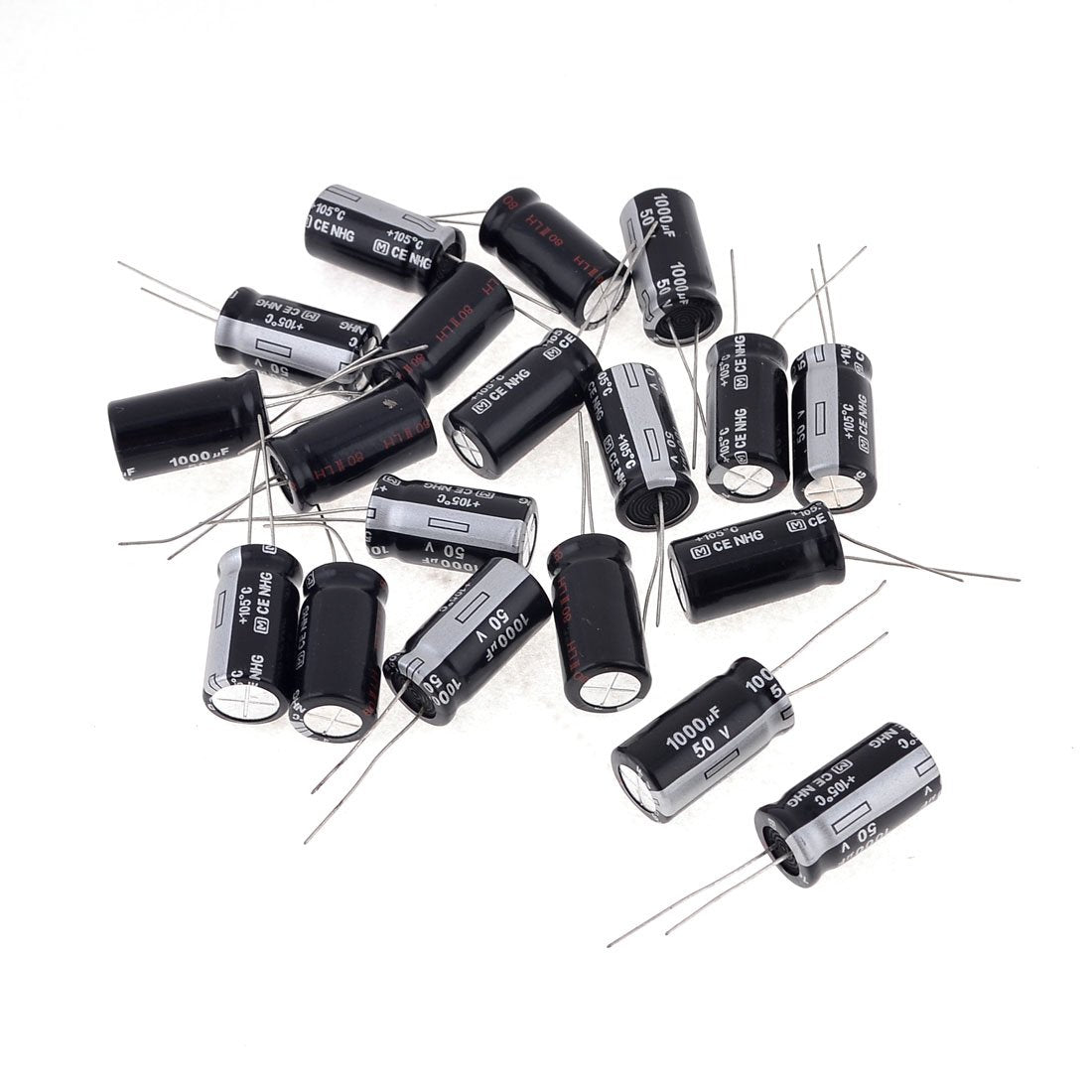19Pcs 50V 1000Uf 105C Polarized Aluminum Electrolytics Capacitors
