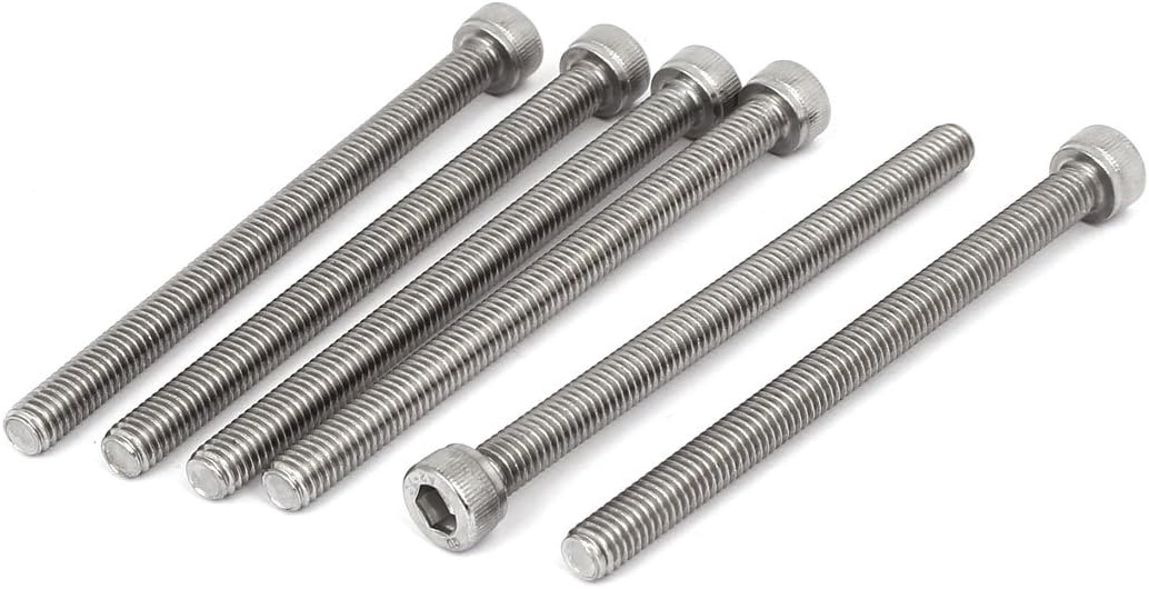 M6 x 80mm Thread 304 Stainless Steel Hex Socket Head Cap Screw Bolt DIN912 6pcs