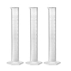 Plastic Graduated Cylinder, 100ml Measuring Cylinder, Science Test Tube Beakers, Single Metric Scale, Clear Hex Base Flask for Lab Home 3pcs