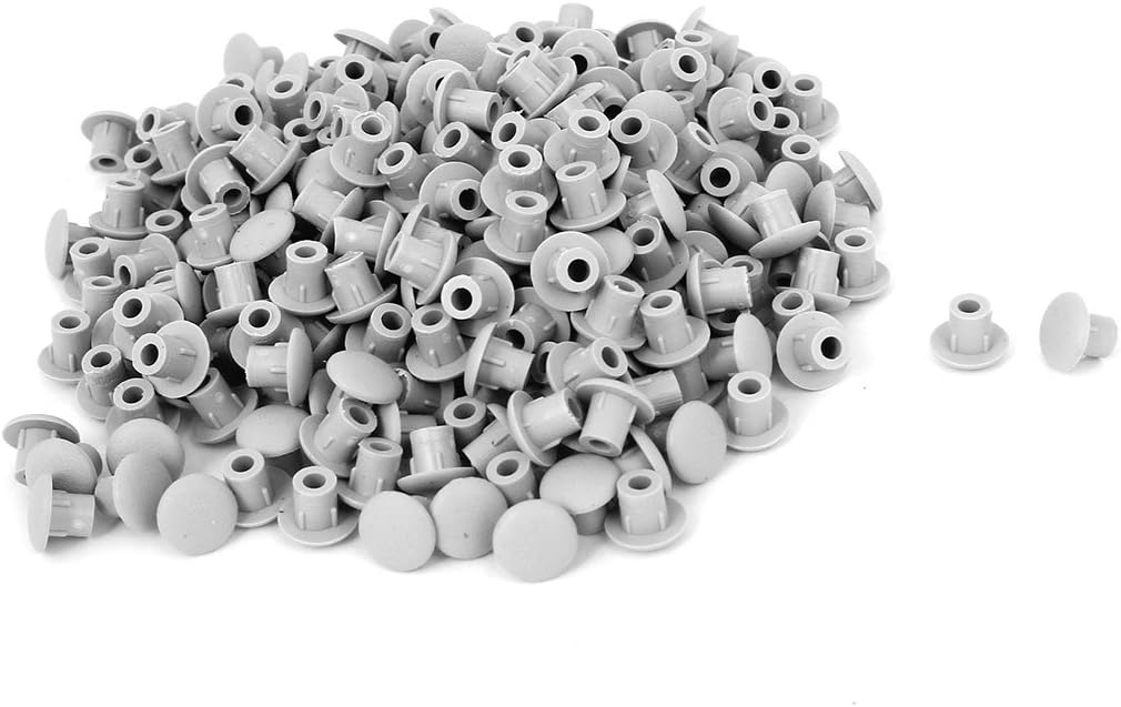 Furniture Gray Plastic 5mm Dia Hole Drilling Cover Plugs Insert 500pcs