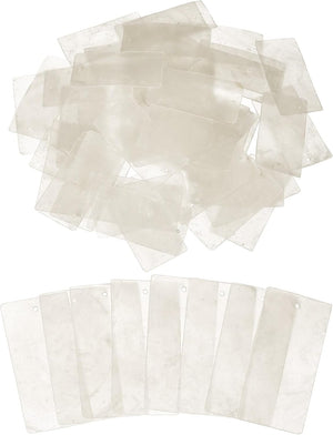 50 Pcs Capiz Shells, 30 mm x 60 mm Natural White Square Mica Sheets Single Hole for DIY Craft Making Wind Chimes Home Decoration Wedding Decorations