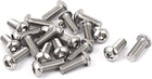 M6 x 16mm Full Thread Button Head Socket Cap Screw Silver Tone 20 Pcs