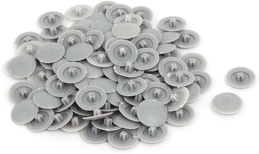 12mm Dia Plastic Phillips Screw Cap Hole Plugs Dust Proof Covers Gray 100pcs