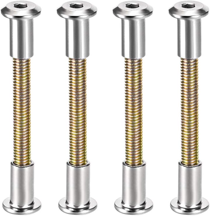 Screw Post Fit for 5/16"(8mm) Hole Dia, Male M6x59mm Belt Buckle Binding Bolts Leather Fastener Carbon Steel 4 Sets