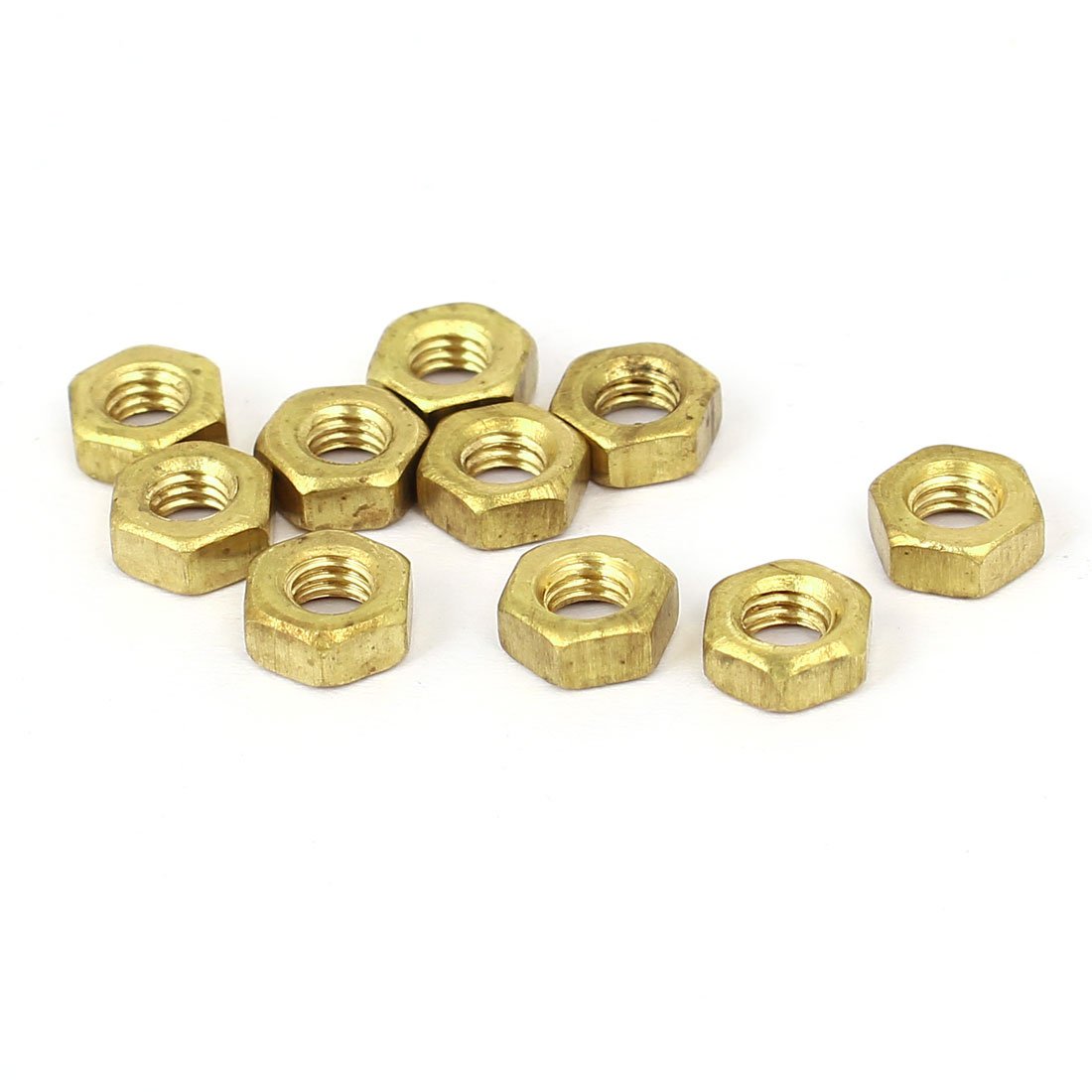 M4 Brass Machine Screw Insert Lock Finished Hex Nut Fastener 10pcs