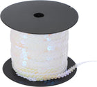 11 Yard Flat Sequin Strip, 6mm Paillette Sequins String Ribbon Roll Spangle Flat Sequin Strip for Crafts Embellishments Sewing Costume Accessories, Gradient White
