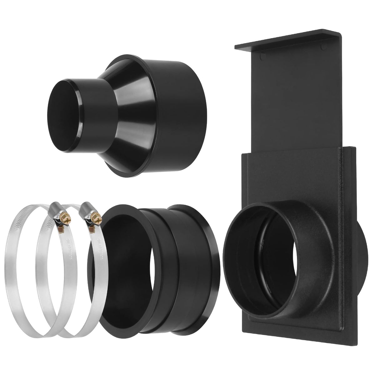 Juego de adaptadores de manguera para recogida de polvo de 4" a 2-1/2"