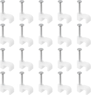 Clips de câble, 100Pcs 4mm Clous en Nail dans les Clips de Câble Cercle des Écrous de Câble des Épines de Câble Clips pour la Gestion des Câbles