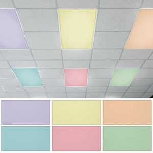LinkMejor 6PCS Fluorescent Light Covers, 4x2 Feet Magnetic Light Cover Fluorescent Lights Shade Panel Positive Inspirational Ceiling Lights Filters for Office Classroom Home Drop Ceiling Pastel