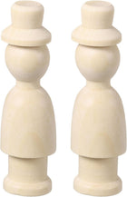 2 Pack Wood Peg, 3 Inch Boy-Shape Wooden Peg People, Unfinished Wooden Peg People Bodies Figures for DIY Art Craft Painting