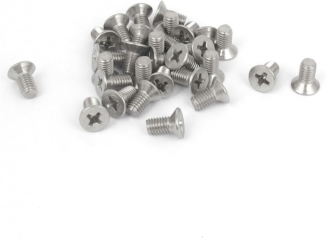 M5 x 10mm Phillips Flat Head Countersunk Bolts Machine Screws 30pcs
