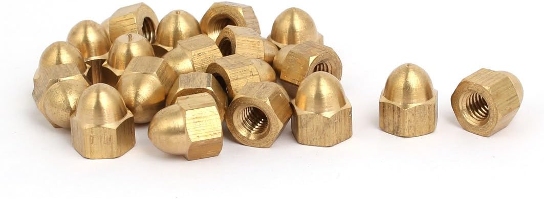 20pcs M5 Femmina Nuts DIN1587 Cappuccio Puntone Testa Esagonale Bronzo Tono