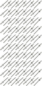 3.2mmx11mm Aluminum Countersunk Head Closed End Blind Rivets Fastener 100pcs