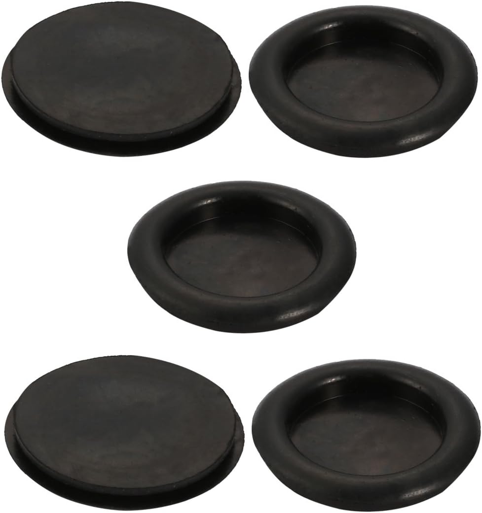 5pcs Wire Protective Grommets Black Rubber 40mm Dia Single Side Grommets
