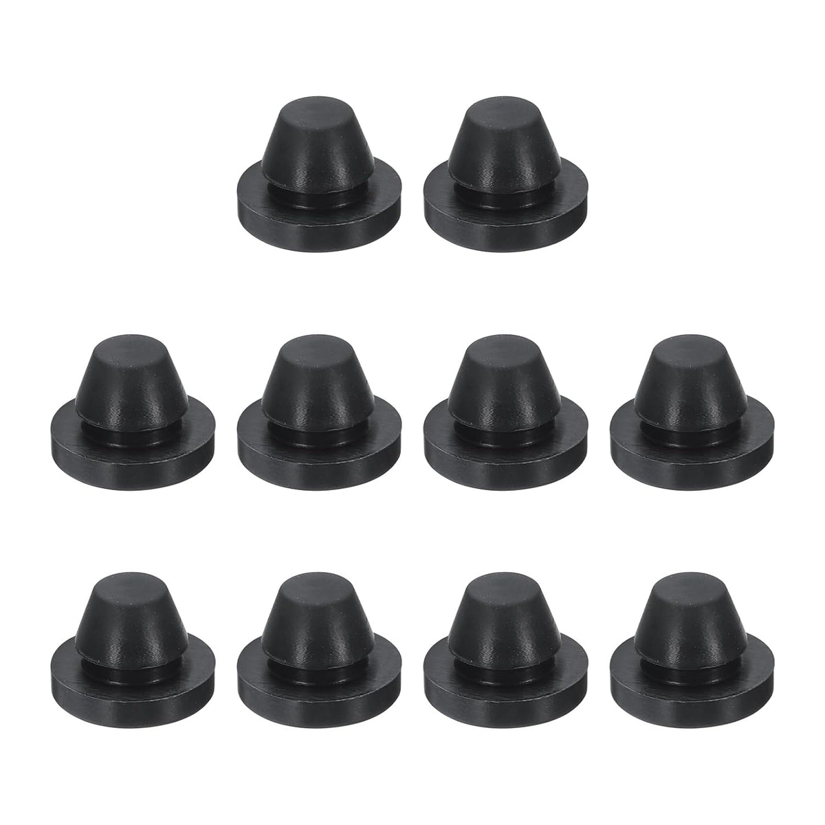 10pcs Hole Plug 3/8 Inch (9.2mm) Button Plugs Fit for 8mm Hole, Snap in Locking Hole Tube Plug Silicone Tube Waterproof Plug Tube Plug, Black