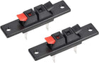 LinkMejor 2 Way Spring Speaker Terminal Clip Push Release Connector Cable Terminals Strip Block WP2-35 2Pcs