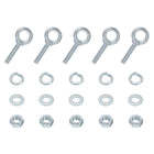 5 Pack M10 Galvanized Carbon Steel Eye Bolts, 3/8" x 1.97" Lifting Ring Eye Bolt with Nuts and Washers Heavy Duty Screw Eye Bolts Kit for Tie Down Straps Indoors Outdoors, Silver