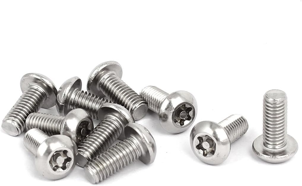 M5x12mm 304 Stainless Steel Button Head Torx Security Tamper Proof Screws 10pcs