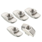 Sliding T Slot Nuts, M5 Half Round Roll in T-Nut for 4040 Series Aluminum Extrusion Profile, Carbon Steel Nickel-Plated, Pack of 30