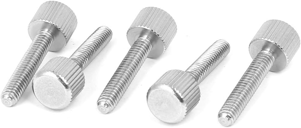 Computer PC Case M4 x 20mm Stainless Steel Flat Head Knurled Thumb Screw 5pcs