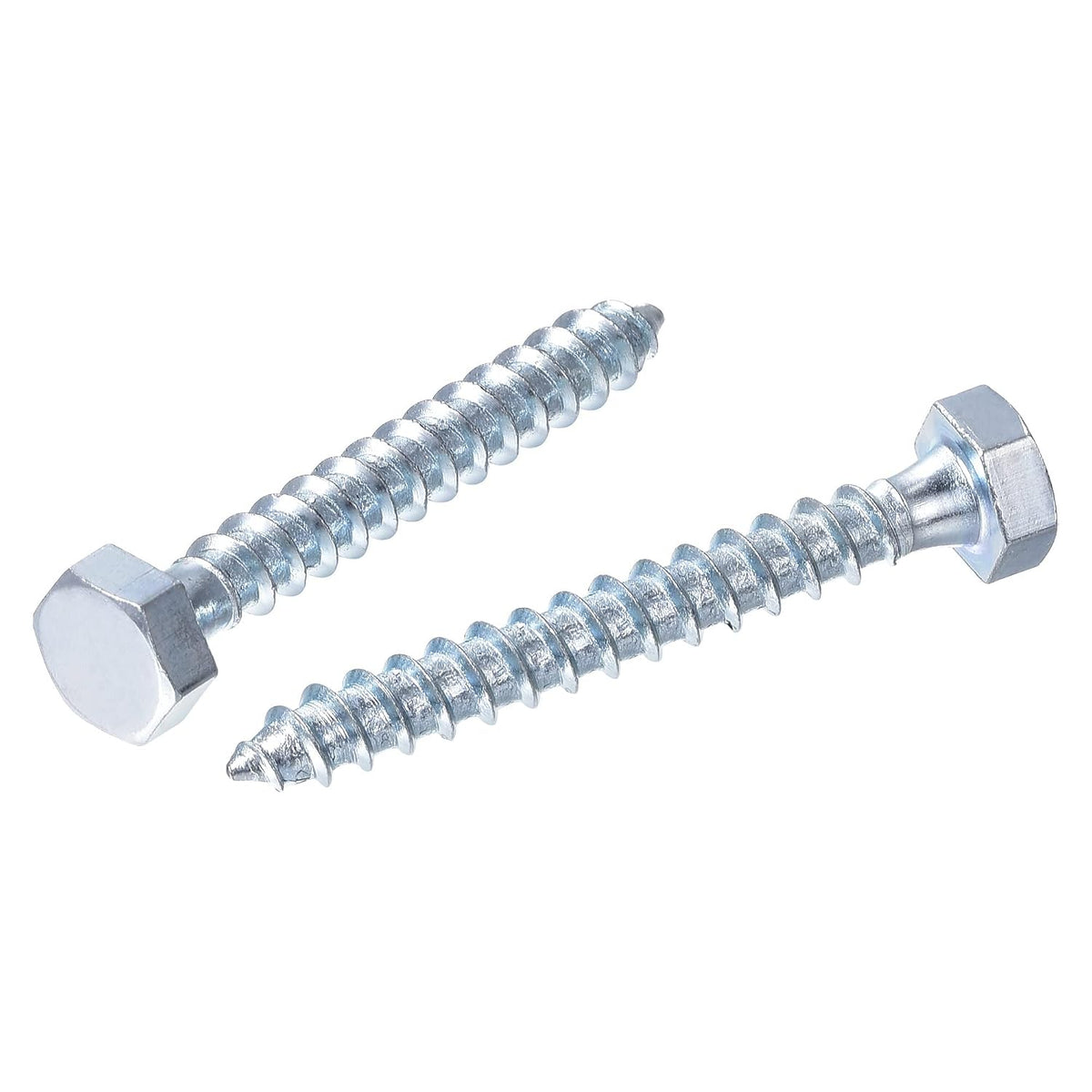 Hex Lag Screws, M6 x 50mm Carbon Steel Zinc Plated Half Thread Self-Tapping Bolts for Wood Screw 50Pcs