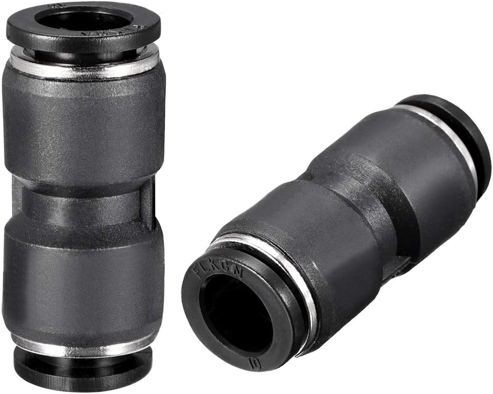 Plastic Straight Union Push to Connect Tube Fitting 10mm OD Push Fit Lock 10pcs