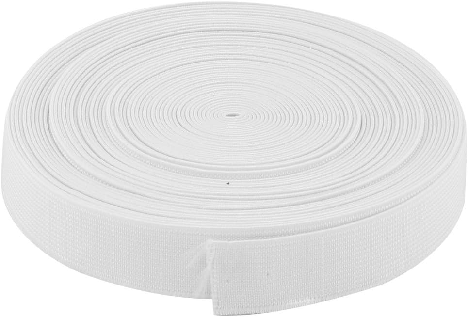 LinkMejor Polyester Tailoring Sewing Waistbands Braided Elastic Band Rope 10.94 Yards White