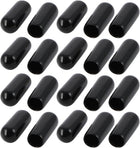 20Pcs 4.5mm Inner Dia PVC Flexible Vinyl End Cap Screw Thread Protector Cover Black