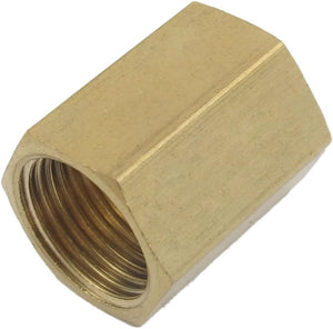 Gold Tone Brass 3/8" PT Thread Diameter Connector Nut Hex Rod Coupling